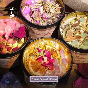 植物草藥手工製作魔法蠟燭鐵罐版