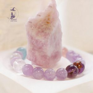 天然水晶紫水晶海藍寶女手鏈手串女高端禮物