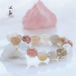 溫柔天使 拉絲順發溫柔系彩兔毛水晶手串手鏈