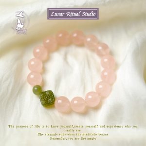 【喜木火】五行補火喜火天然粉水晶桃花手串送女友