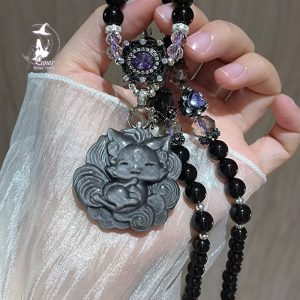 銀鑰匙水晶狐狸🦊吊牌項鏈（可客製化）