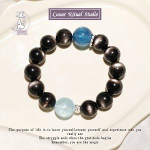 【喜水】五行補原水創設計天然水晶海藍寶銀曜石