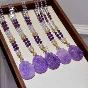 紫水晶狐狸🦊吊牌項鏈（可客製化）