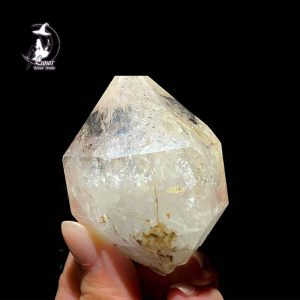 天然云贵骸骨水晶黄泥水胆双尖原石原矿把玩高频冥想石