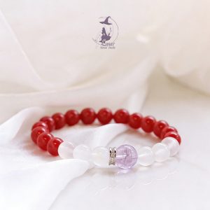 天然馬粉粉晶紫鋰輝阿塞斯特萊水晶手串手鏈女