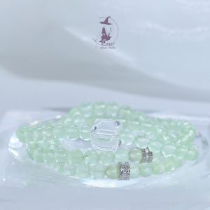 【綠野仙蹤】生命力綠葡萄石白水晶設計款手串