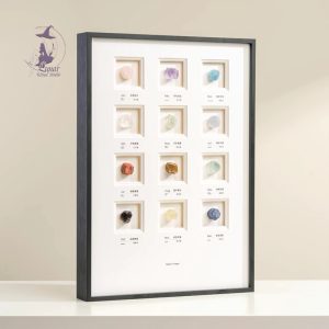 天然水晶礦石颱曆擺件高級感自愈曆相框創意掛畫