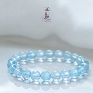 紅海紮巴賈德島帝王瑞士藍托帕石天然水晶手串