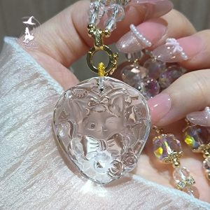 白水晶九尾狐狸🦊吊牌項鏈（可客製化）