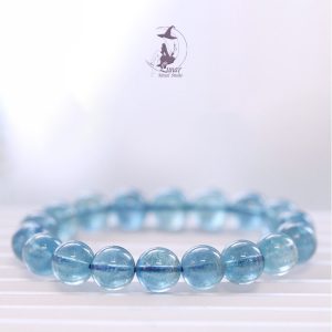 老礦殿堂級魔鬼星光海藍寶水晶手鏈手串禮物