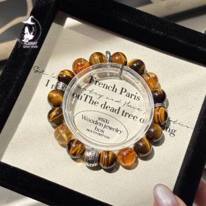 財閥男友黃虎眼金霸水晶轉運手串男生紀念日禮物水晶手串