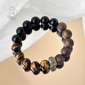 沉香虎韻越南沈水級綠棋楠男生紀念日禮物男士能量水晶手串