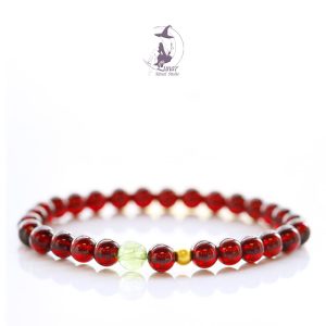 天然女人石榴石手鏈手串金珠女朋友母親禮物