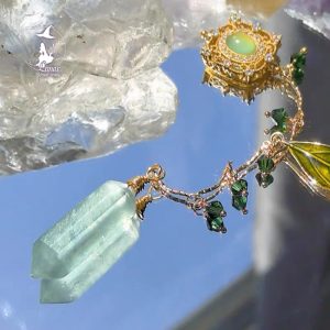 靈擺項鏈天然水晶綠螢石原創教程套裝贈送療愈飾品吊墜pendulum女