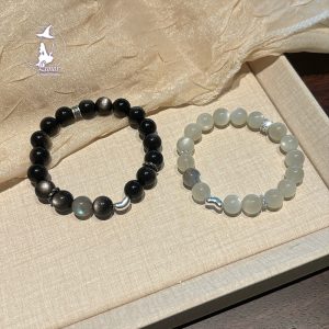 善上簽逗你開心白月光銀曜石情侶手鍊手串紀念日生日禮物送對象