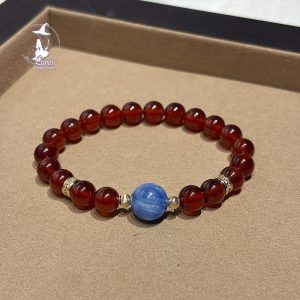 善上簽緋紅喜火橙紅石榴石藍晶石顯白高級送閨蜜禮物紀念日禮物