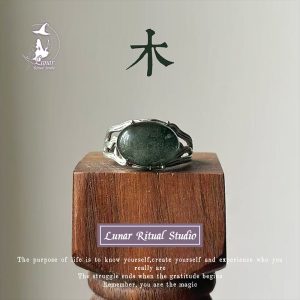 【木·戒指合集】五行水晶孤品925銀天然綠幽靈送閨蜜