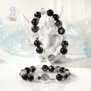 善上簽黑武士閃靈鑽純銀小眾高級情侶水晶手串紀念日禮物送對象
