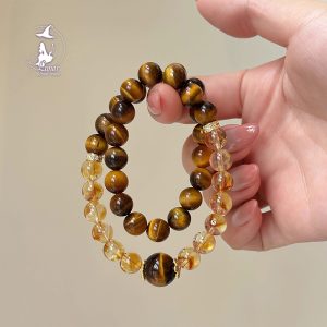 善上簽虎塔千層黃虎眼黃塔晶招米好運女款水晶手串女生紀念日禮物