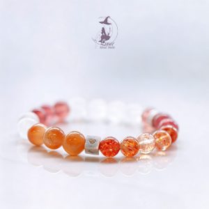 天然7A級金阿魯沙手鏈 爆閃太陽石 草莓晶 高端禮品