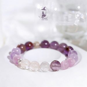 天然紫水晶手鏈 紫鋰輝鈦晶白水晶靈感小眾禮物男女禮物