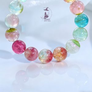 【碧璽藝術品】收藏級夢幻色仙女系藍碧璽彩碧璽手串手鏈