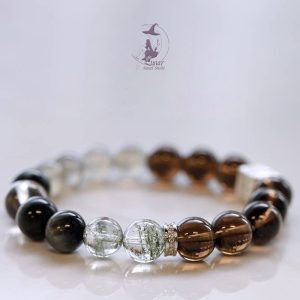 【天青色等煙雨】天然茶水晶月光石白鹿購買同款手串手鏈