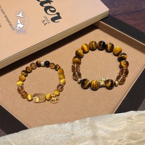 馬上財金虎眼黃塔晶黃虎眼情侶手鍊手串情侶紀念日禮物
