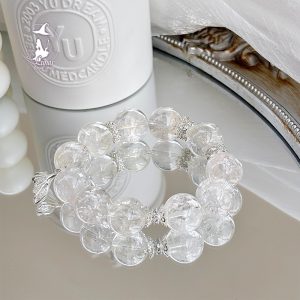 美人魚眼淚喜金暴風雪白阿塞女生水晶手串女生紀念日禮物