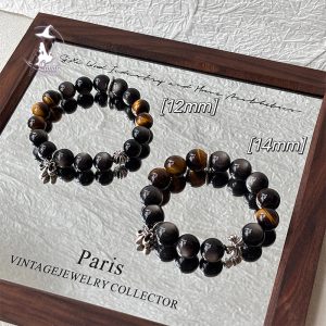 男友力MAX虎眼石銀曜石男士手串男生紀念日禮物送男友