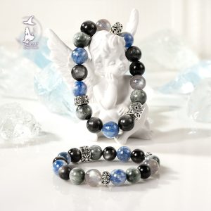 蔚藍之境藍晶石灰月光情侶款情侶水晶手串手鍊紀念日禮物