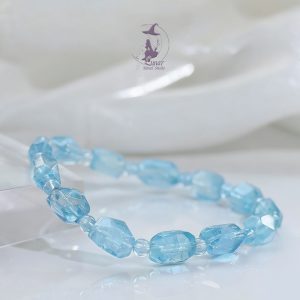 【藍色冰川】天然碎冰冰海藍寶原石手串手鏈