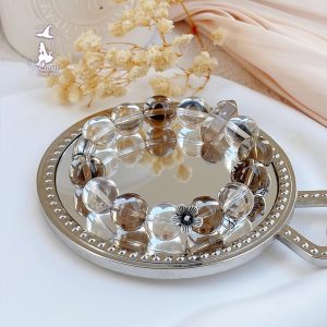 喜土金人間白茶老錢風清冷系女生水晶能量手串紀念日禮物