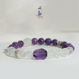 拉吉爾智慧與愛紫龍晶月光石水晶手串手鏈禮物
