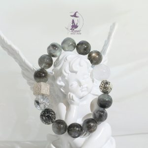 老礦星光黑爆閃海藍寶白幽靈閃靈鑽手串手鏈