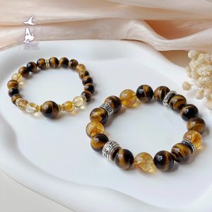 名米金霸黃虎眼黃塔晶情侶水晶手串手鍊