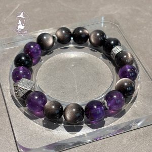 紫定能行送男友考公考研考編上岸水晶手串男生紀念日禮物